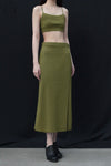 SWAYING 24 Autumn and Winter Wrap-around Wool A-line Skirt SW-SW24AW3B09-LV Green SW24AW3B09 SW24AW3B08